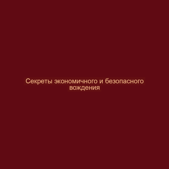 Секреты экономичного и безопасного вождения